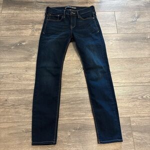 Express Dark Blue Mid Rise Super Skinny Jeggings